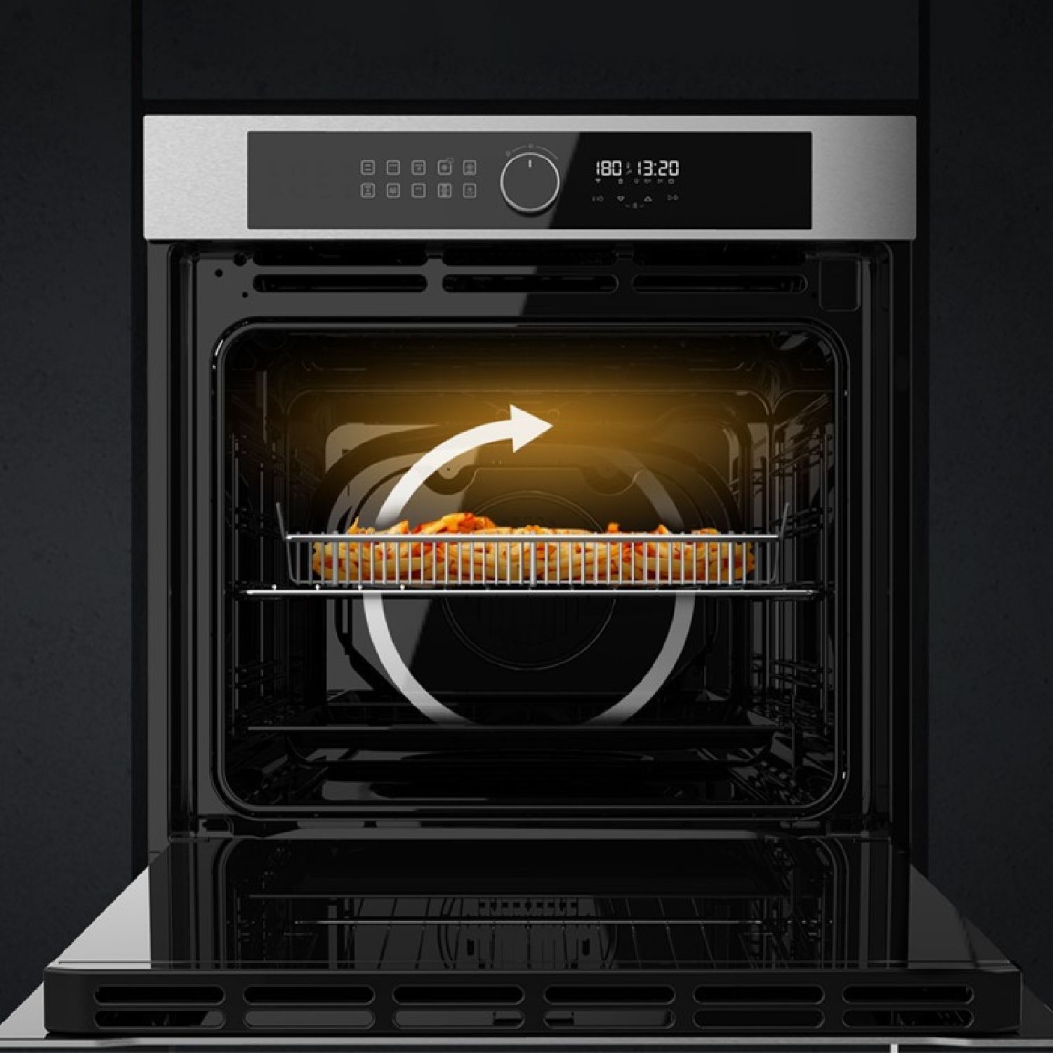 Horno Integrable Airfryer Inox De 72l De Capacidad, 11 Funciones Con Airfryer Master, Pizza Master, Steam Asisst, Steam Easyclea