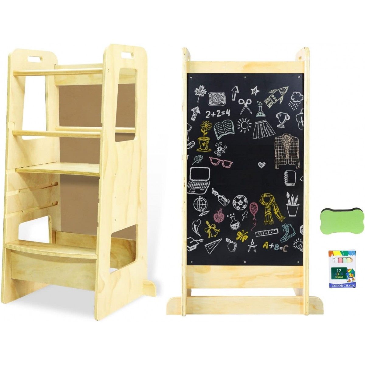 Torre De Aprendizaje Montessori De Madera Natural Camel - Juegos Y Juguetes Infantiles Para Niños