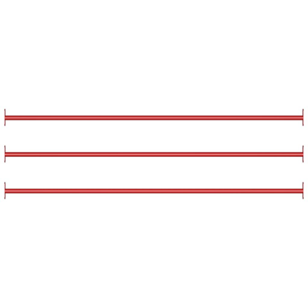 Barras De Gimnasia 3 Piezas 125 Cm Acero Rojo Vidaxl
