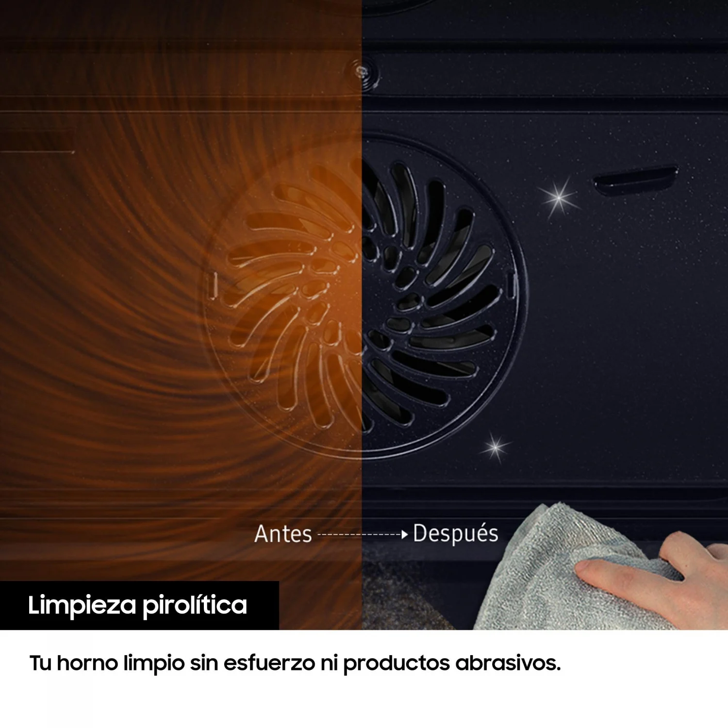 Horno Multifunción Samsung A NV68A1170BS, 1.8 kW, 68 L, Apertura Abatible, 7 Funciones de Cocción, Eficiencia A - Inox