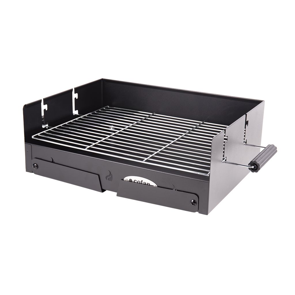 Cofan Barbacoa De Carbón Portátil | Parrilla De Acero Cromado | Barbacoa Plegable | Con Asas Laterales | Ideal Para Camping, Jardín Y Terraza | Medidas: 45,5 X 34,5 X 31,5 Cm