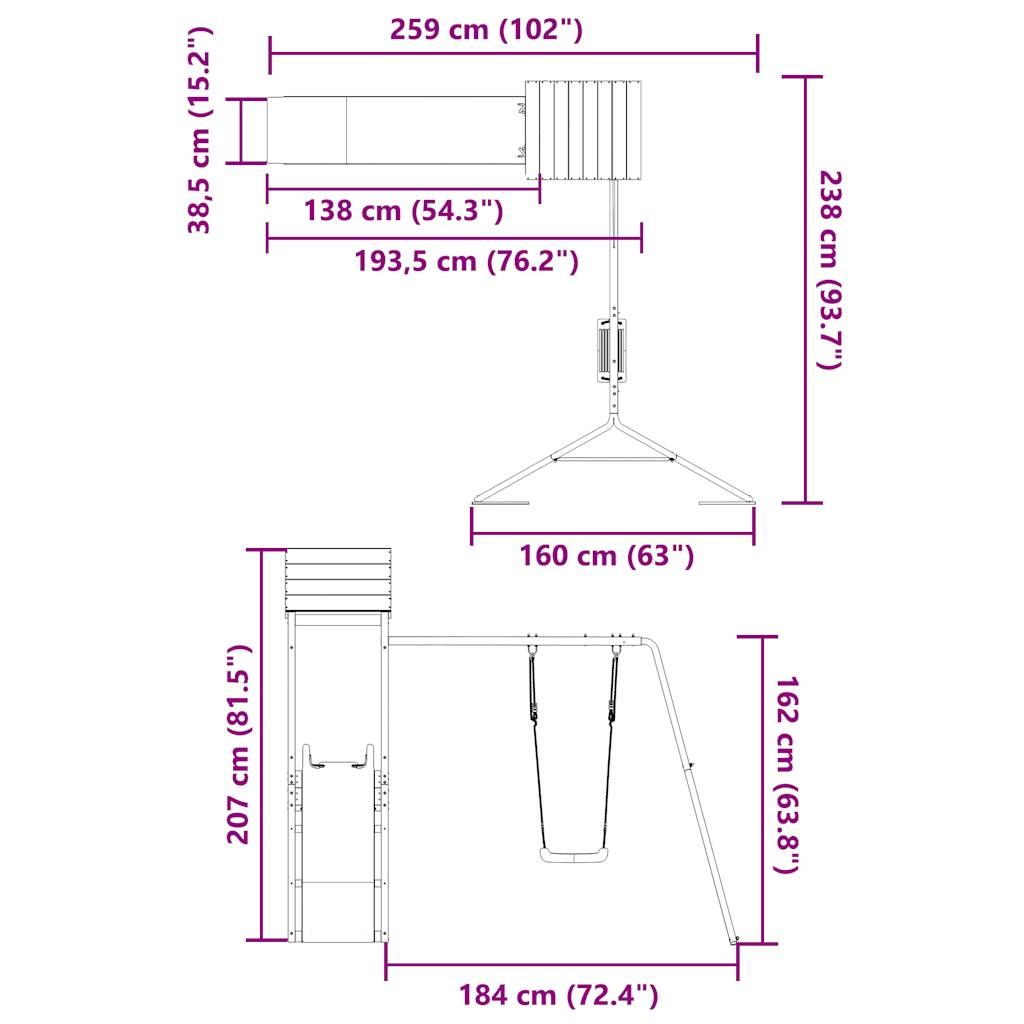 Parque Infantil De Exterior Madera Maciza De Pino Vidaxl