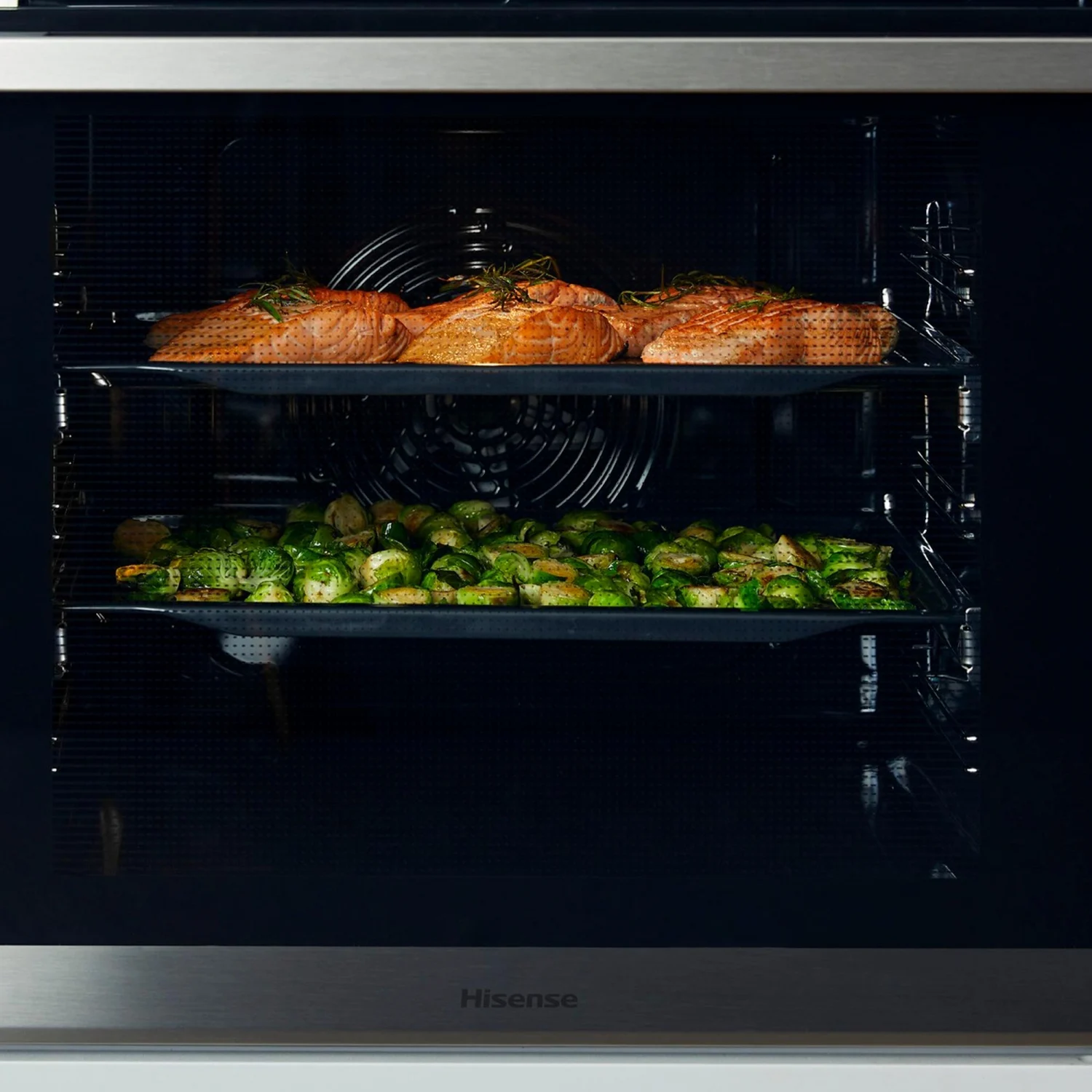 Horno Multifunción Hisense BSA66334PX, 3,5 kW, 77 L, Apertura Abatible, 9 Funciones de Cocción, Eficiencia A+ - Gris