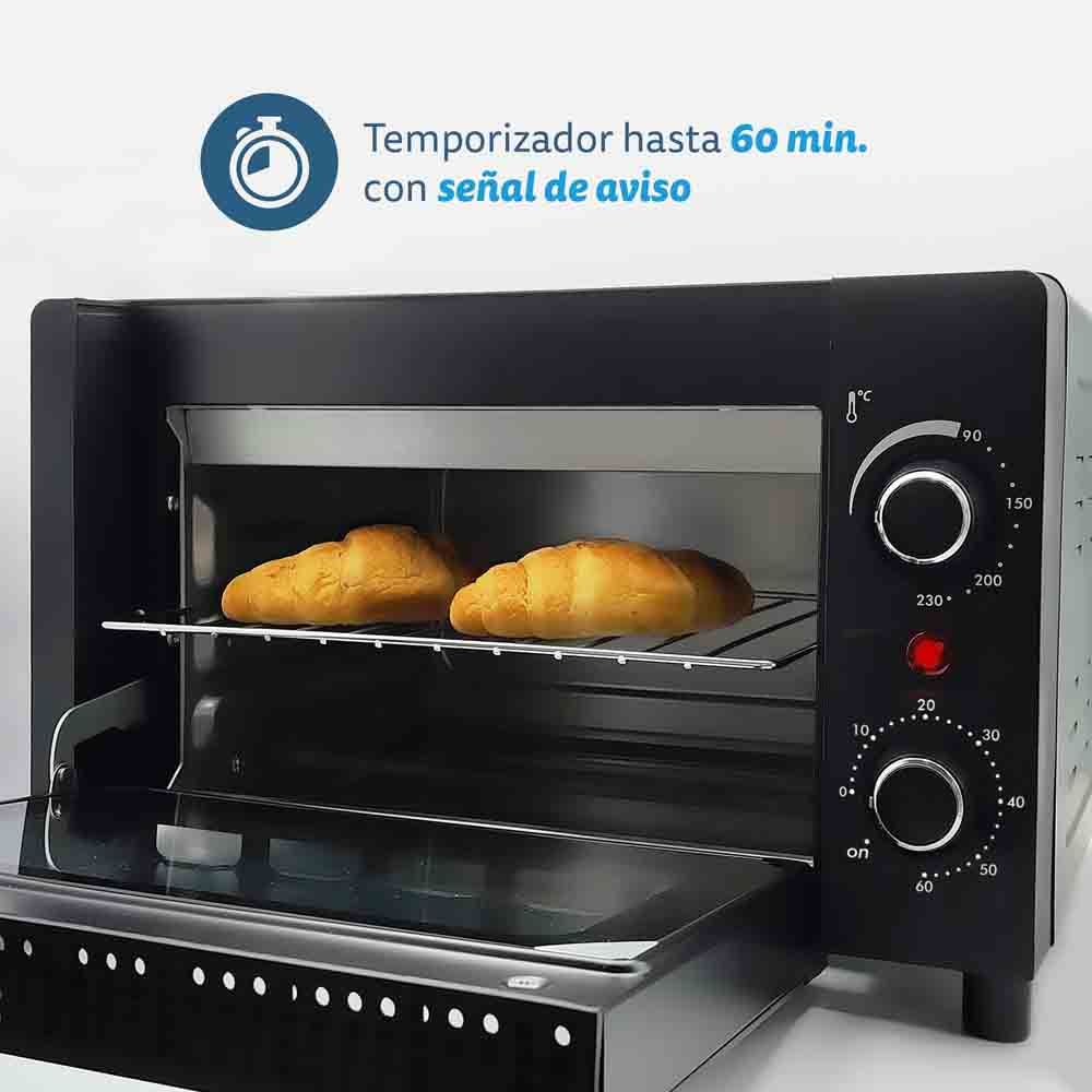Minihorno Eléctrico Multifunción De  Sobremesa De 10l - Hr-10mini - 1600w - Negro