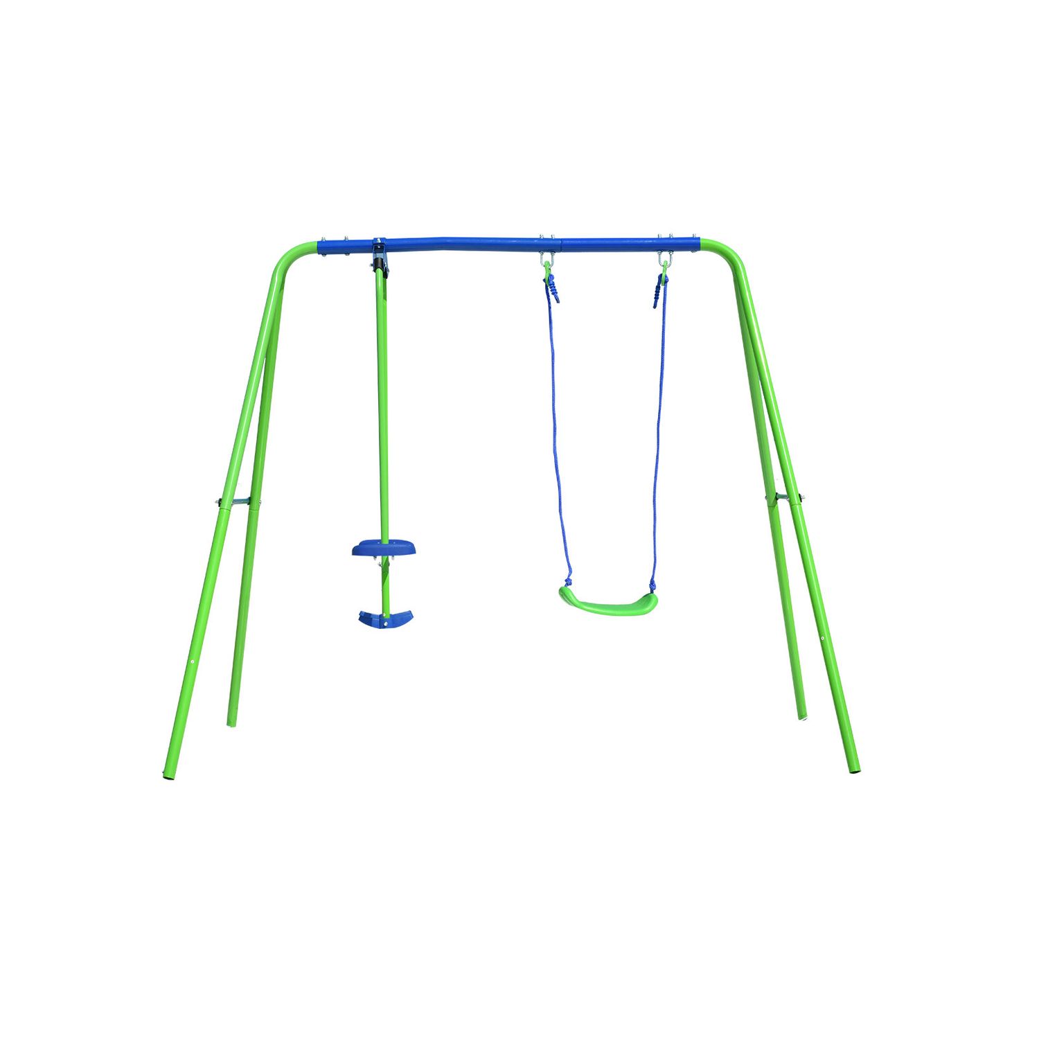 Columpio Balancín Infantil Para Jardín + 3 Años Juego Para Niños De Metal Outdoor Toys 220x140x182 Cm Carga Hasta 45 Kg