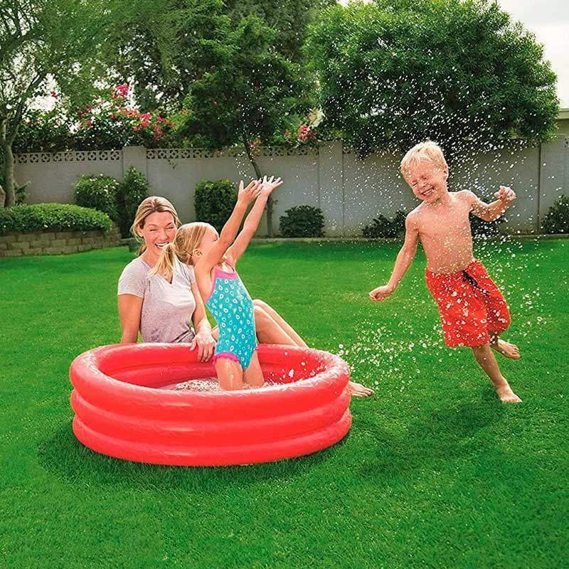 Piscina Hinchable Infantil Play Pool Bestway 101l +2a Rojo Ø102x25 Cm
