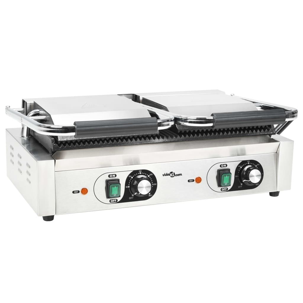 Grill Parrilla Estriada Doble 3600 W 57x30,5x20 Cm Vidaxl