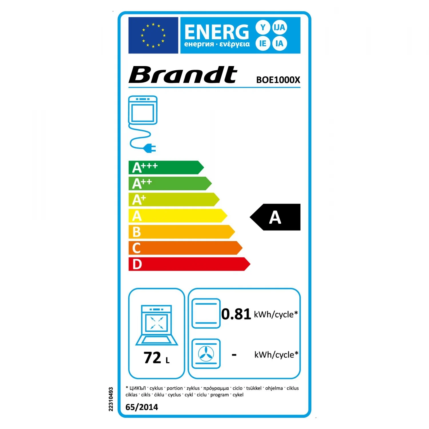 Horno Multifunción Brandt BOE1000X - Inox