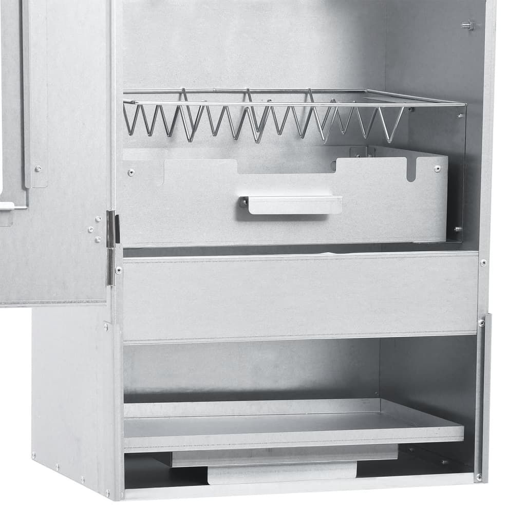 Horno Ahumador De Barbacoa Con Mesa Acero Galvanizado Vidaxl