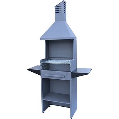 Flores Cortes - Barbacoa Jardin Para Leña Y Carbón Con Campana 800 Mm. 3 Alturas