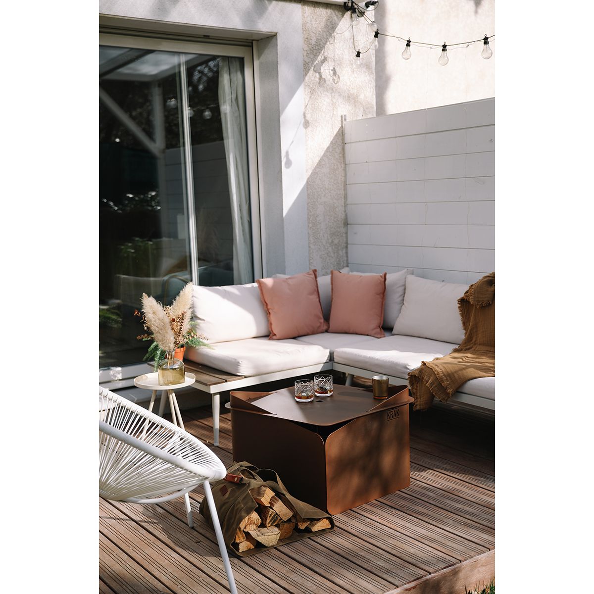 Krak Brasero 3 En 1 Flor De Óxido - Levant + Grille + Plateau Fleur De Rouille