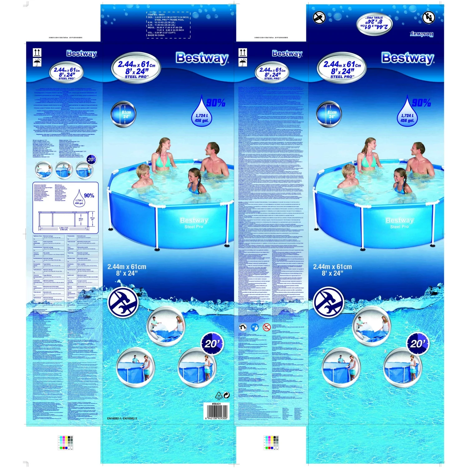 Piscina Tubular 244x61 cm Bestway