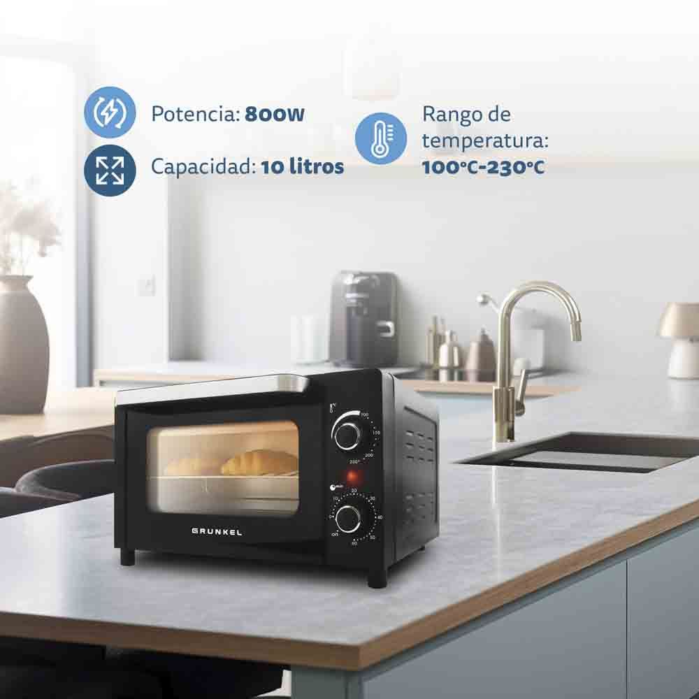 Minihorno Eléctrico Multifunción De  Sobremesa De 10l - Hr-10mini - 1600w - Negro