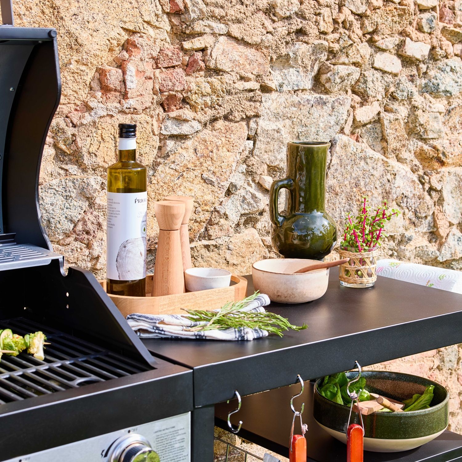 Barbacoa 4 Quemadores, Cocina Exterior, Negro