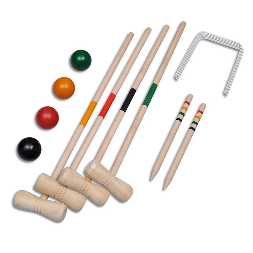 Juego De Croquet De Madera Para 4 Jugadores Vidaxl