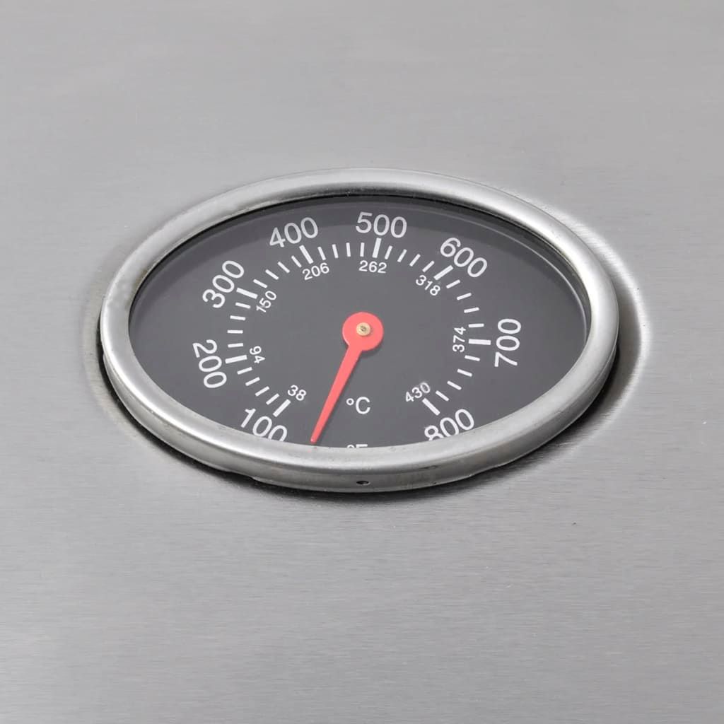 Barbacoa Grill De Gas 4+1 Zonas De Cocinado Negra Y Plateada Vidaxl