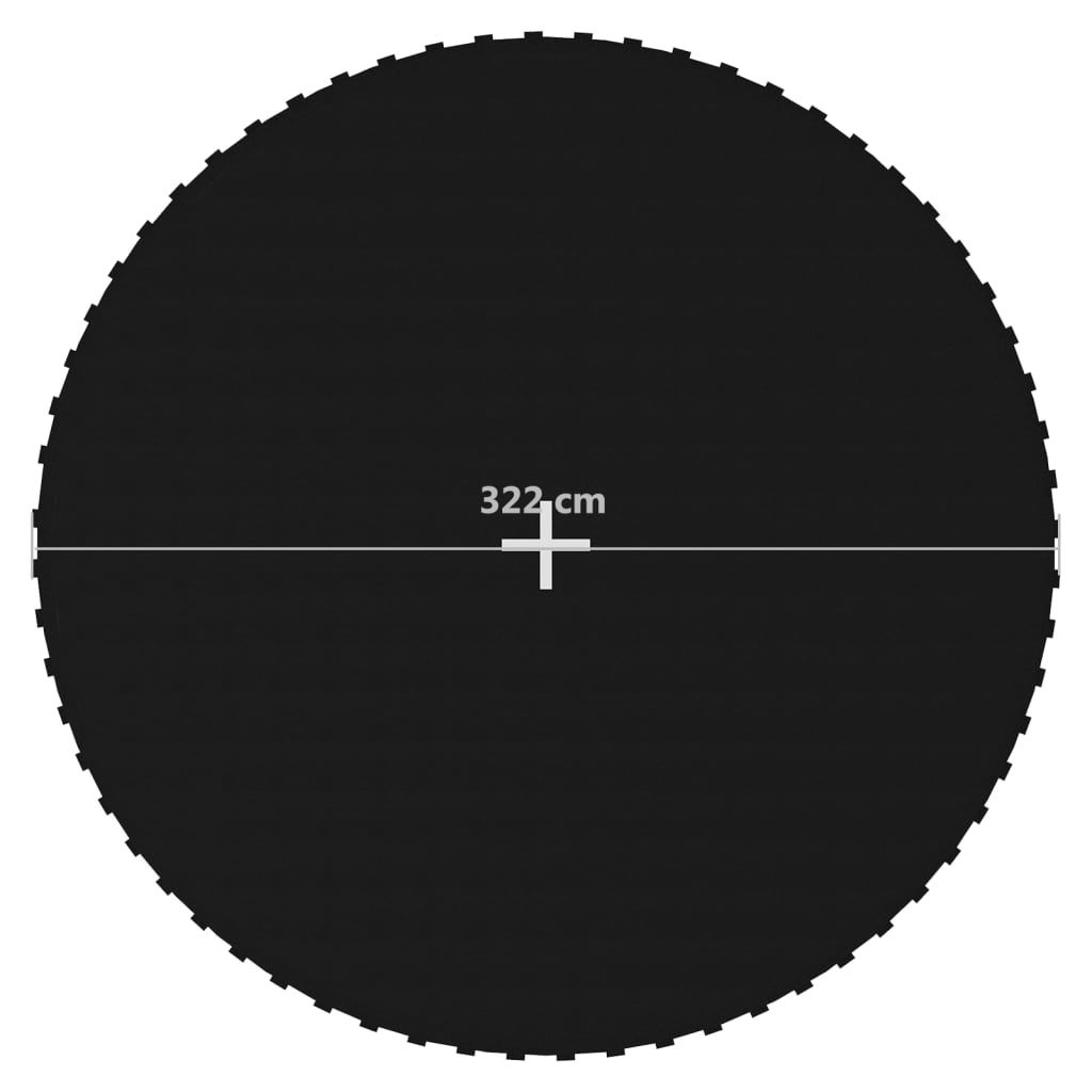 Lona De Salto Para Cama Elástica Redonda Tela Negro 3,66 M Vidaxl