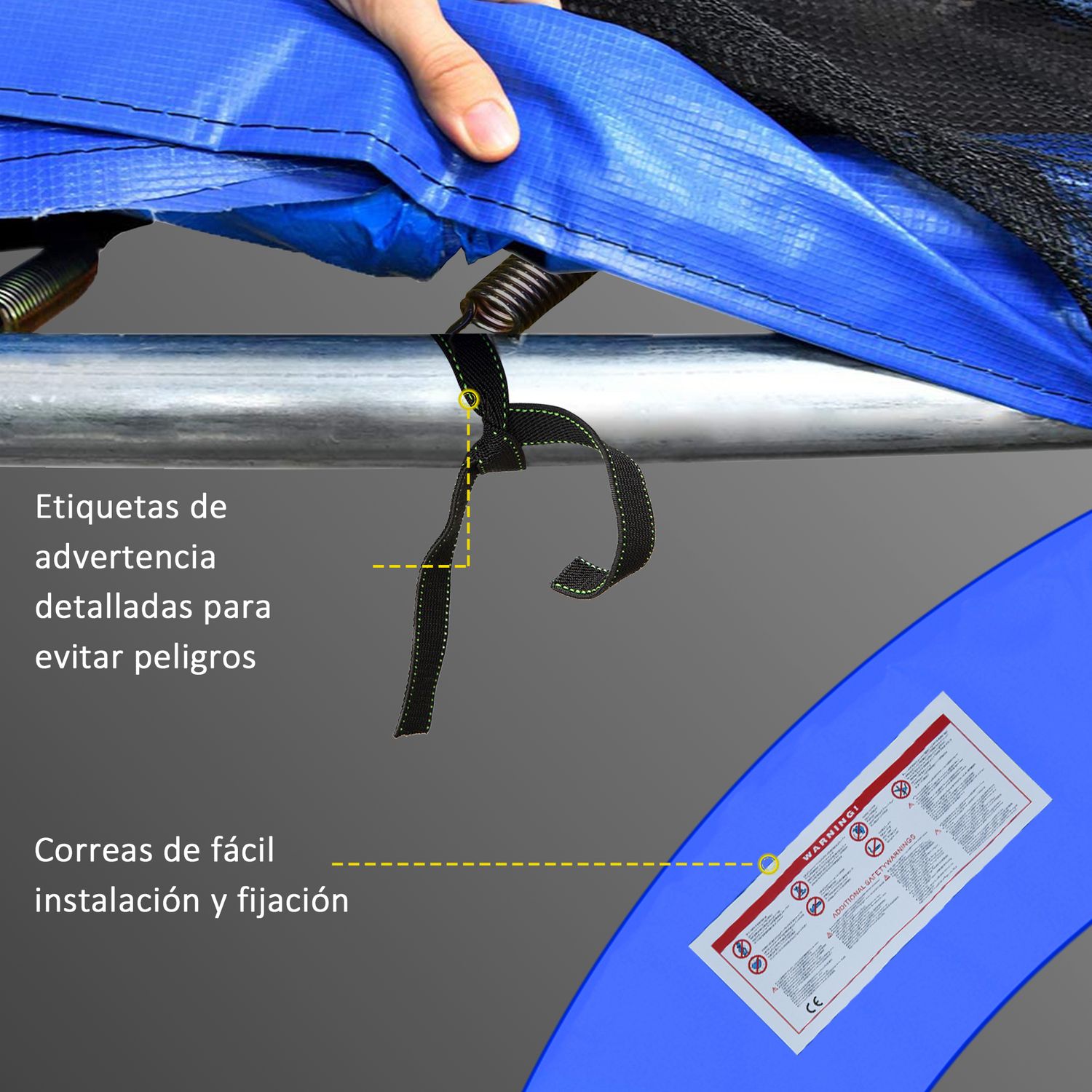 Cubierta De Protección Cojín Homcom Plástico Epe, Ø244 Cm,azul