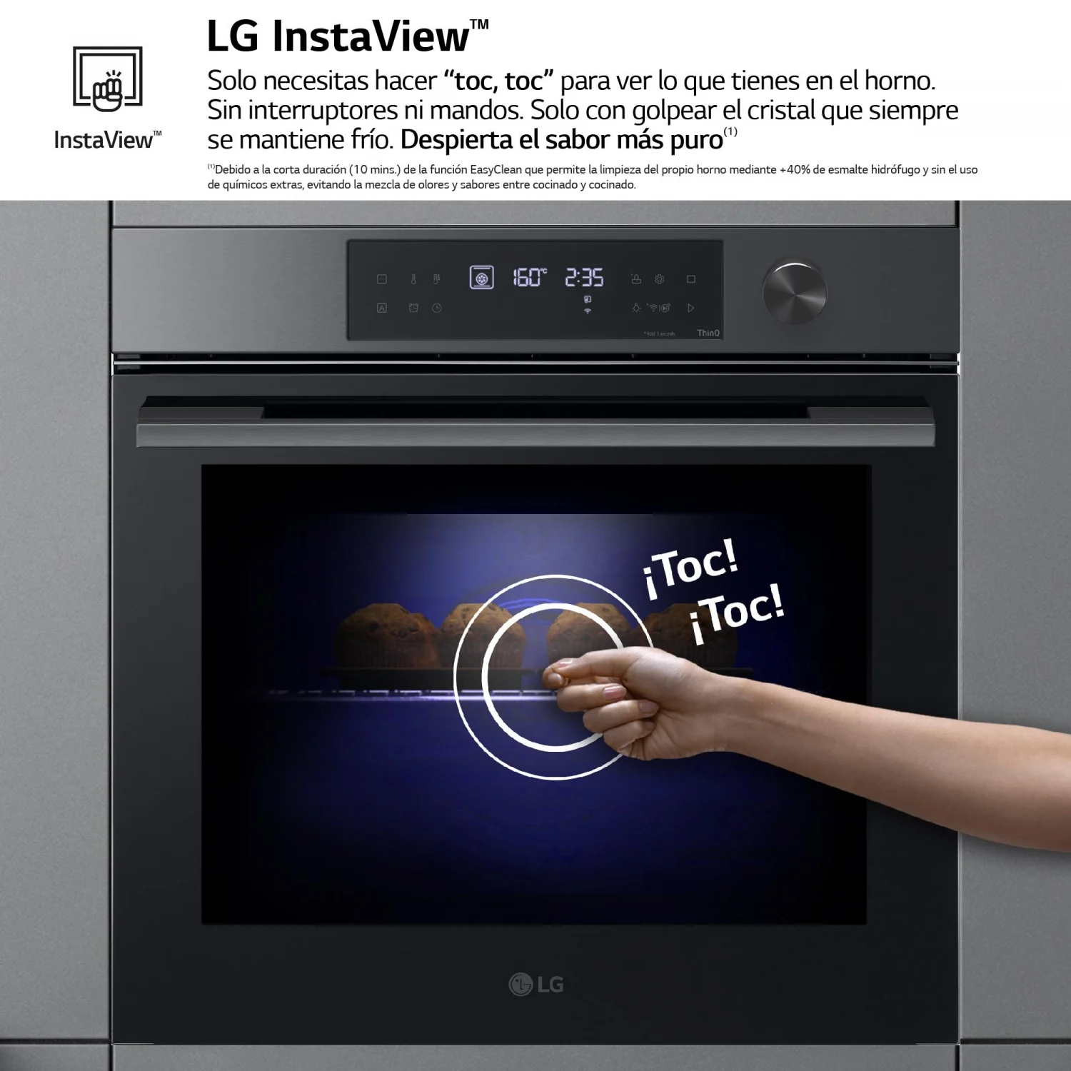 Horno Multifunción LG WS7D7632WB, 3.5 kW, 76 L, Apertura Abatible, 15 Funciones de Cocción, Eficiencia A+ - Negro