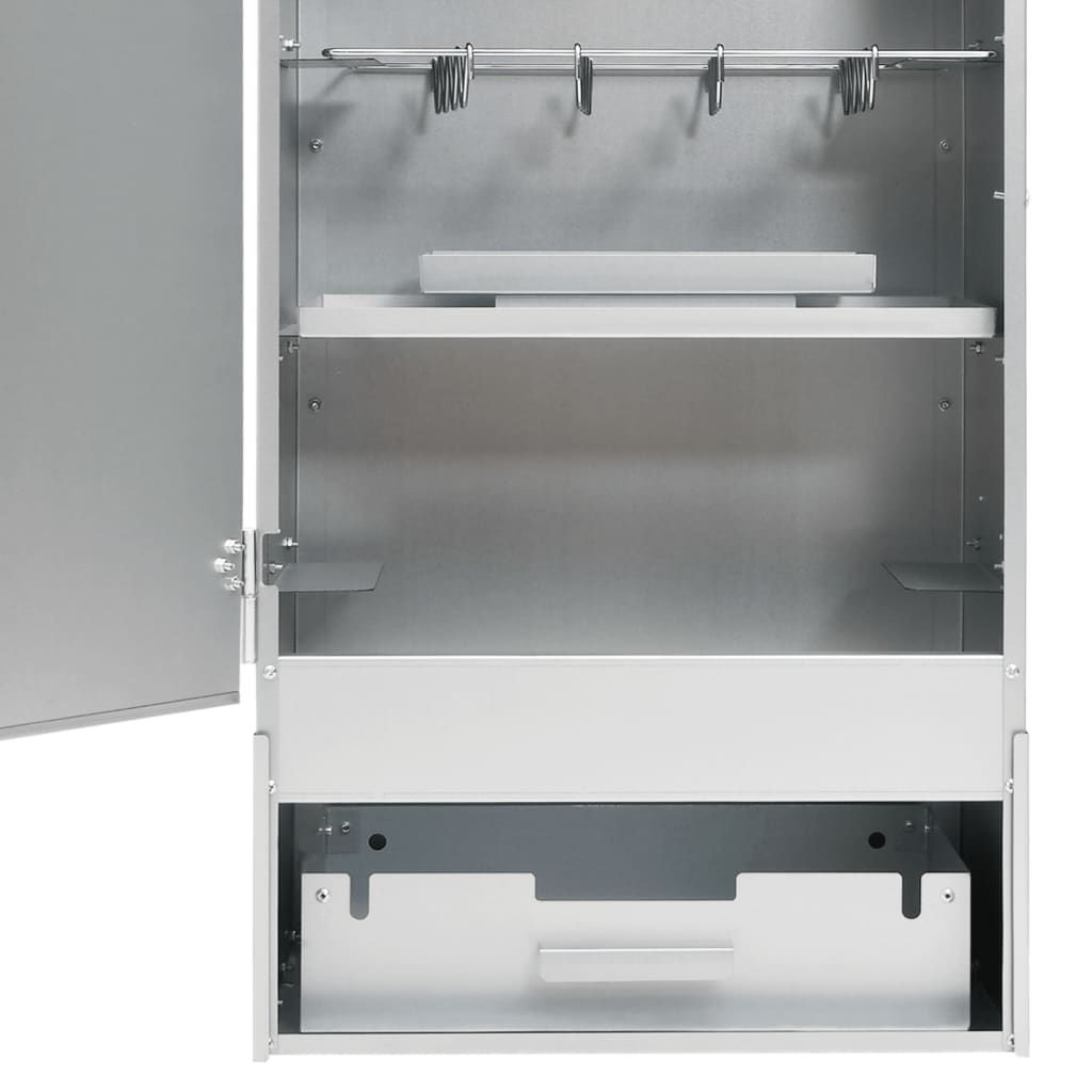Horno Ahumador De Barbacoa Con Mesa Acero Galvanizado Vidaxl