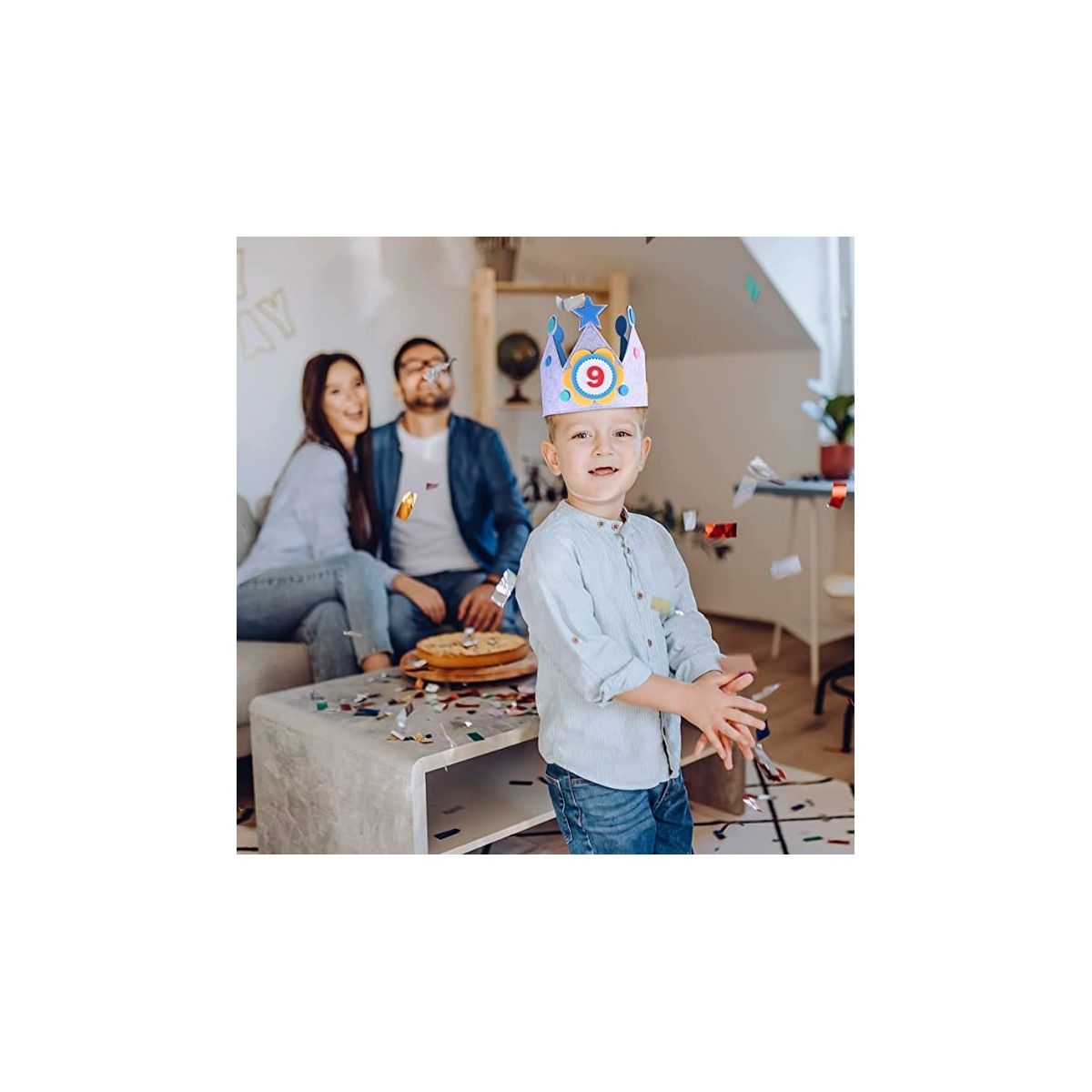 Corona Cumpleaños Con Números Intercambiables Azul - Juegos Y Juguetes Infantiles Para Niños