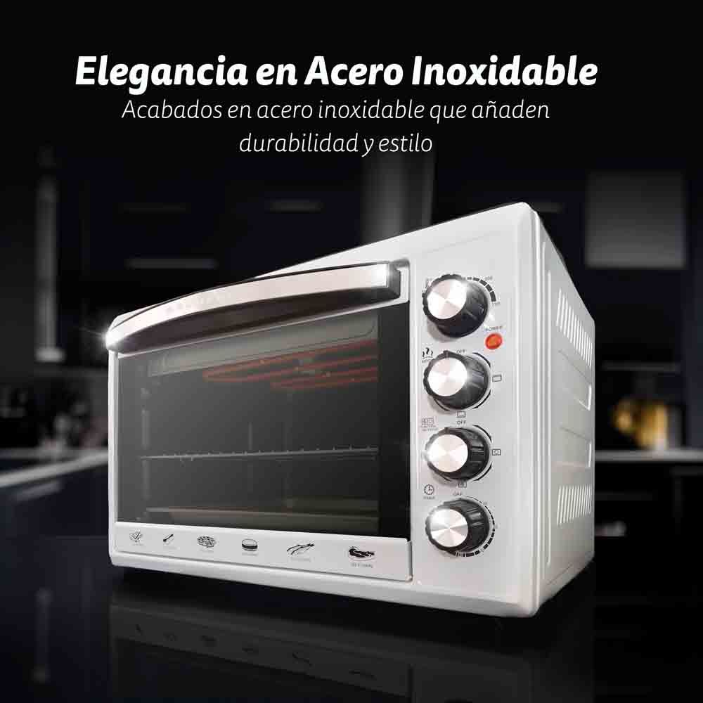 Horno Eléctrico Multifunción De Sobremesa  De 38l - Hr-38silver - 2000w - Gris
