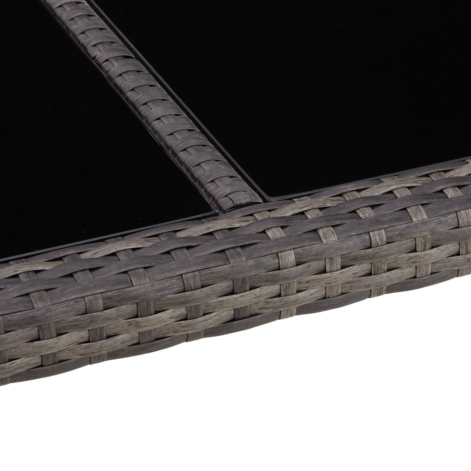 Conjunto De Ratán 6+1 - Gris/blanco