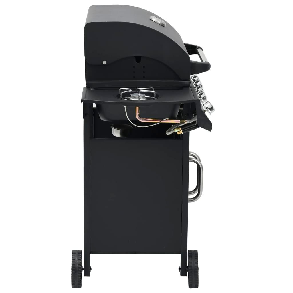 Barbacoa Grill De Gas 4+1 Quemadores Negro Vidaxl