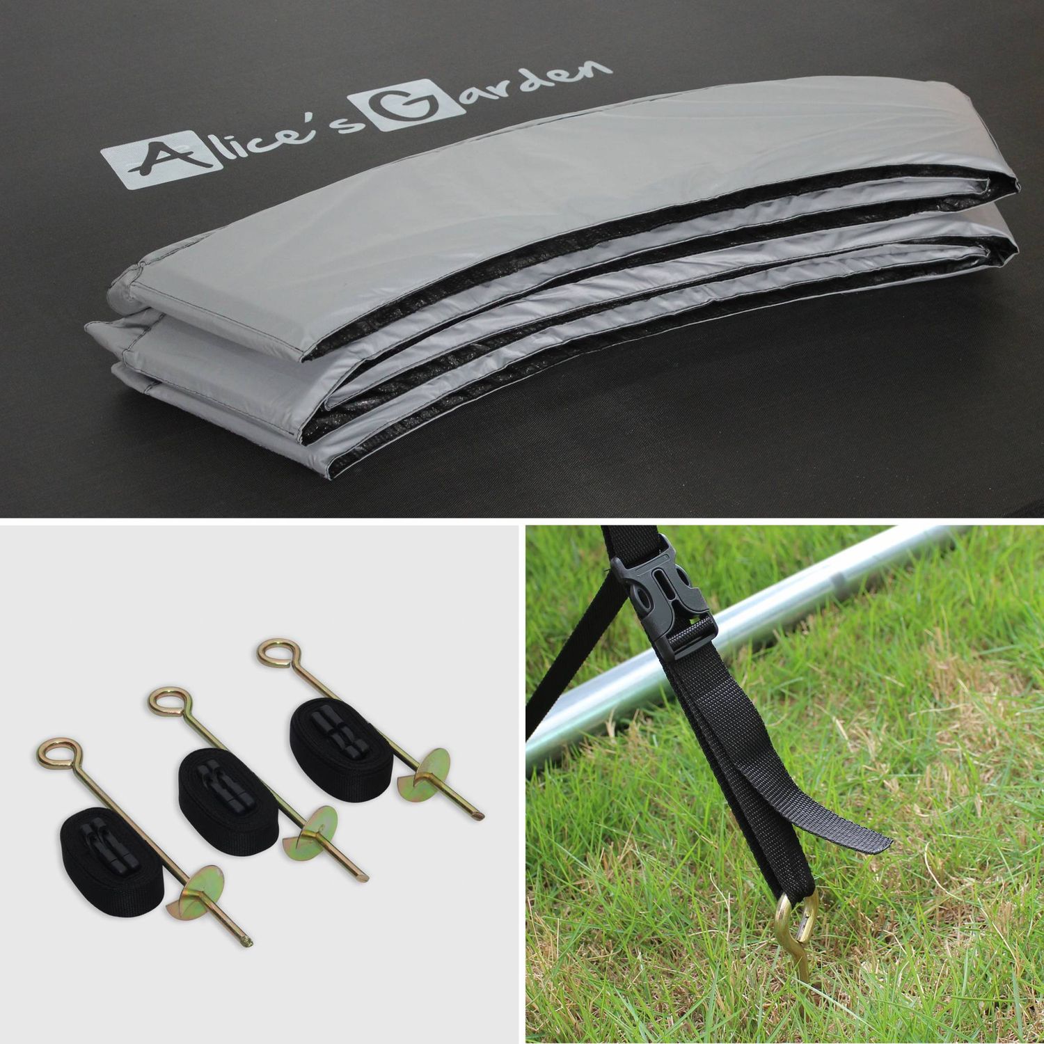 Cama Elástica Con Pack De Accesorios, 305cm, Gris