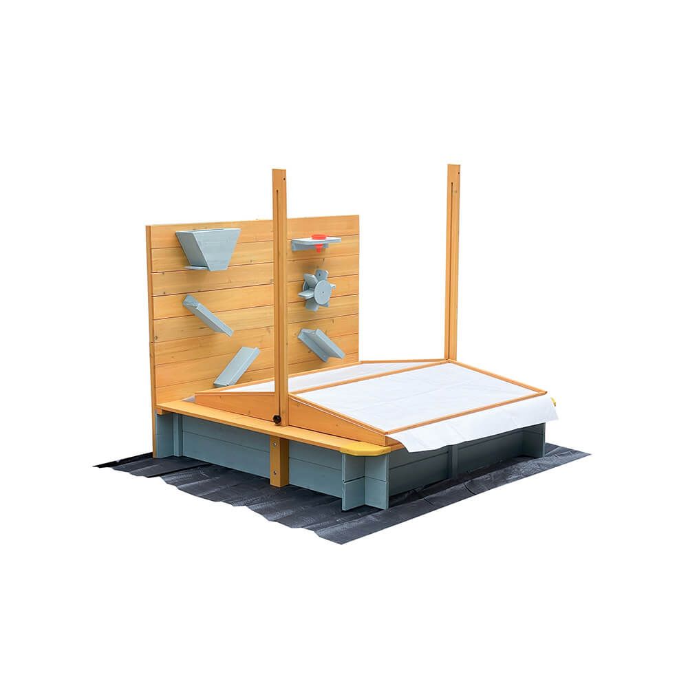 Arenero Infantil Barco Madera Home Deluxe Sandy  110 X 110 X 110 Cm - Natural / Azul