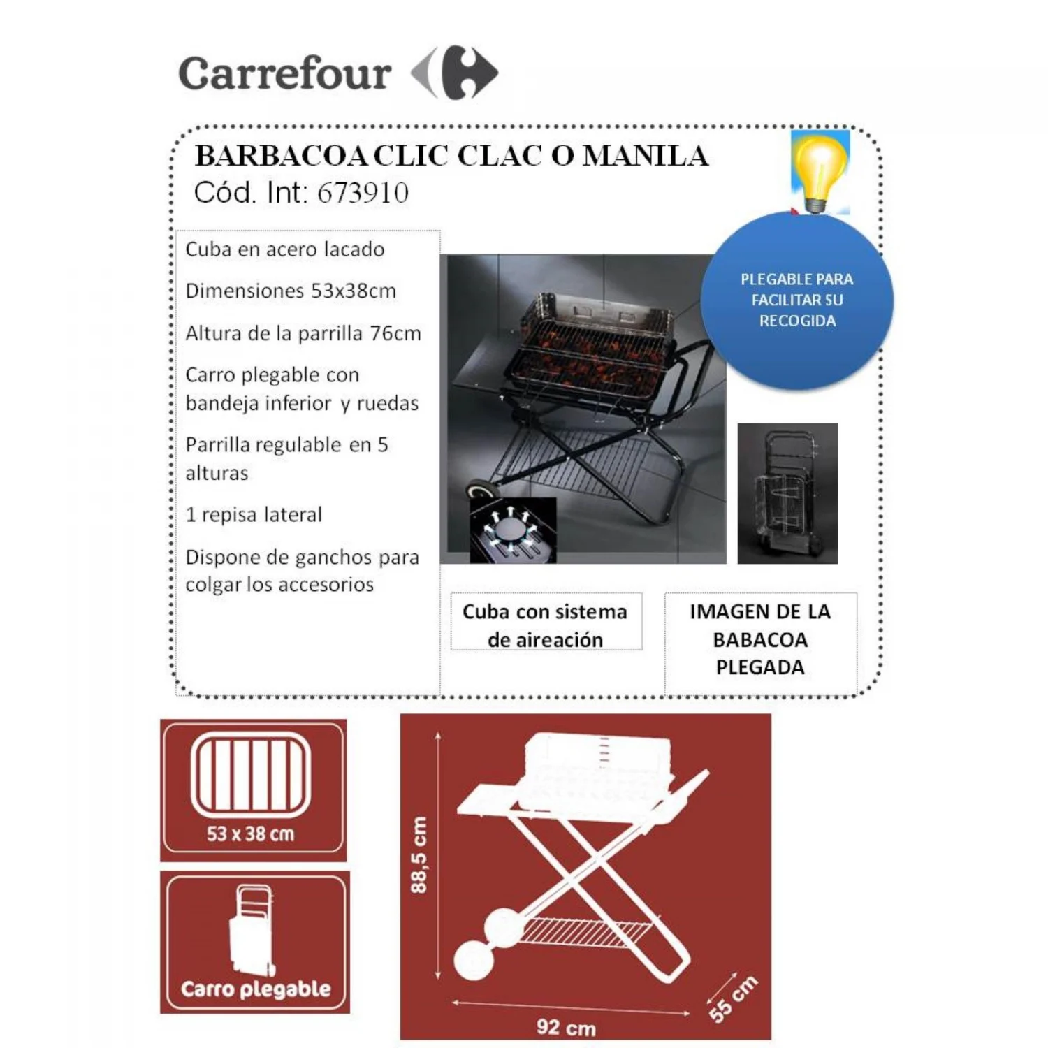 Barbacoa Plegable Clic Clac