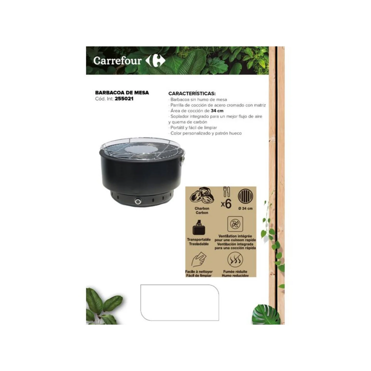 Barbacoa de mesa con soplador