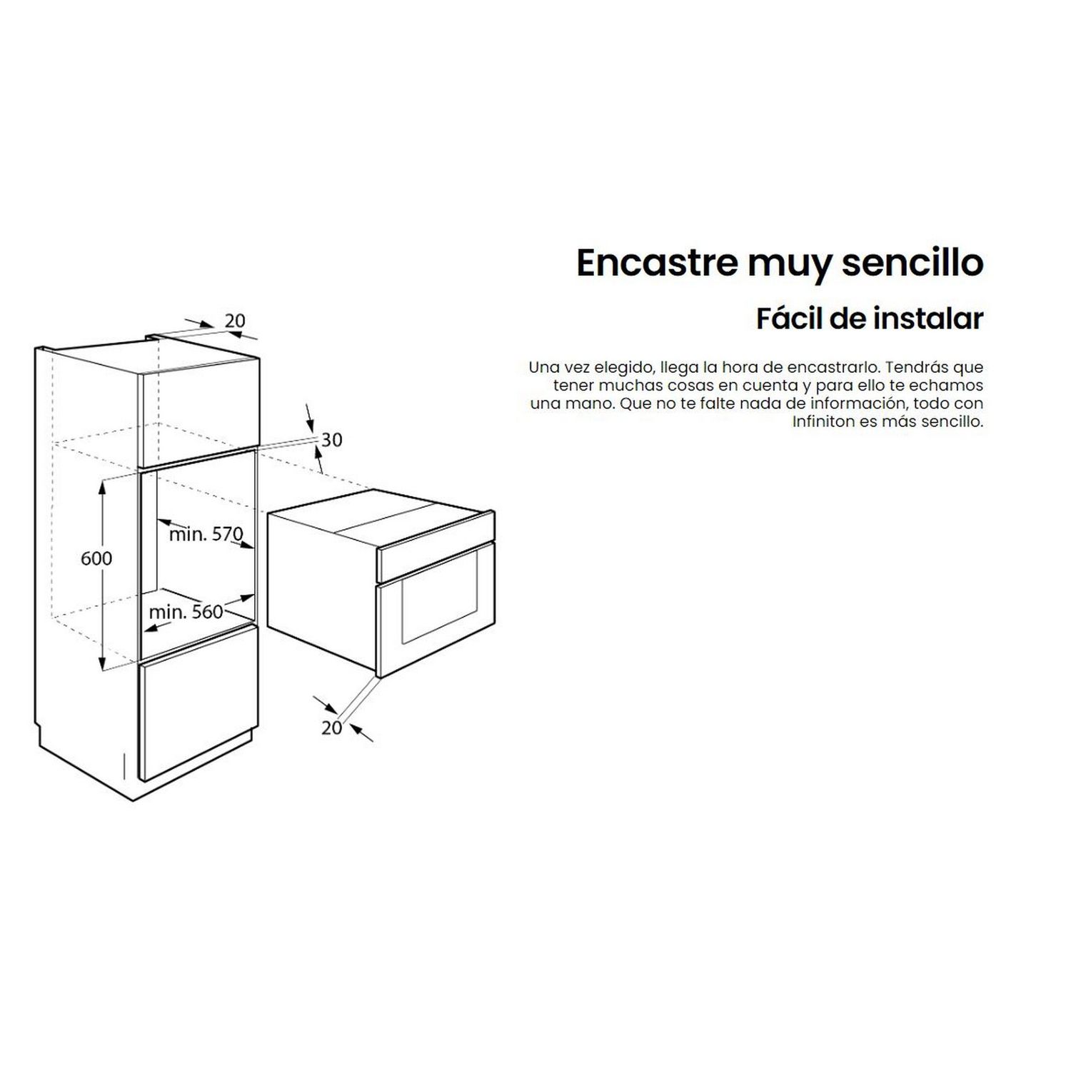 Horno Pirolitico Infiniton P709fb, 70 L, 60 Cm De Ancho, A, 3200 W, Negro