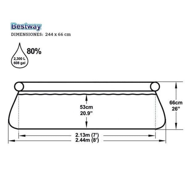 Piscina Circular Bestway Hinchable 2300l Ø244x66 Cm
