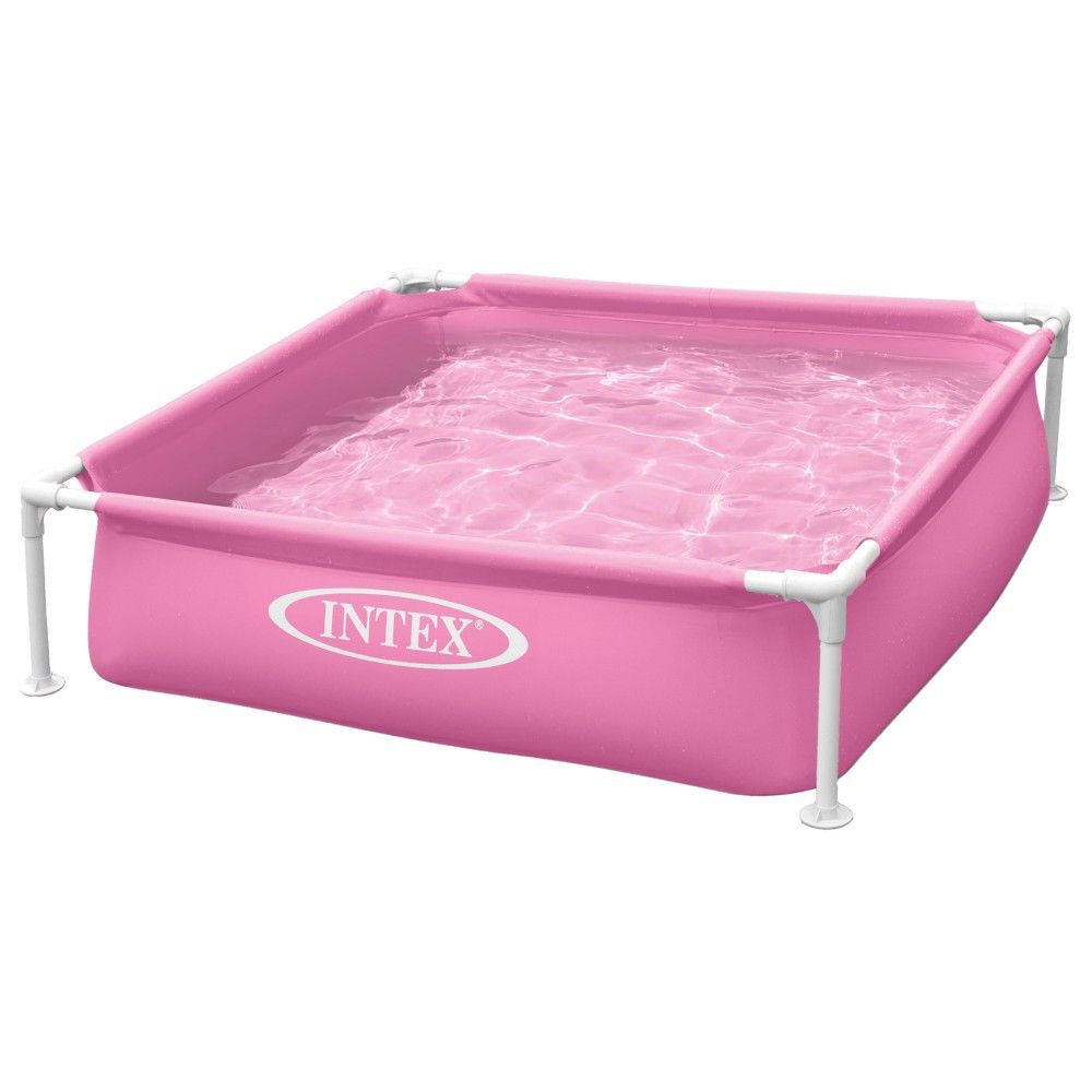 Piscina Desmontable Tubular Cuadrada Pvc 122x122x30cm Rosa Intex