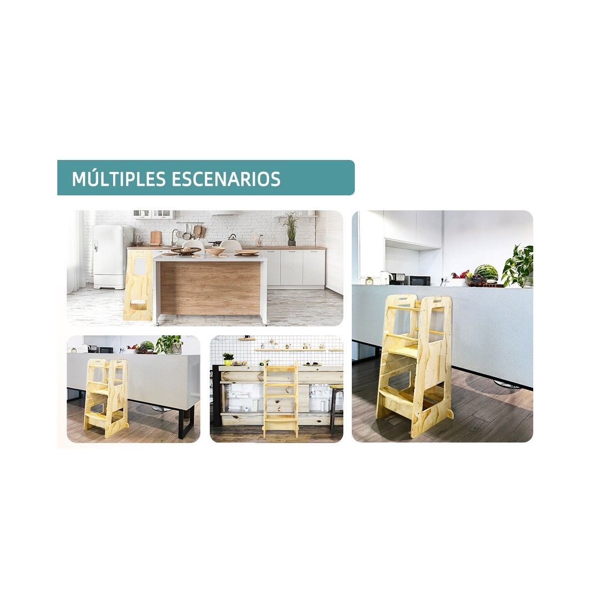 Torre De Aprendizaje Montessori De Madera Natural Camel - Juegos Y Juguetes Infantiles Para Niños