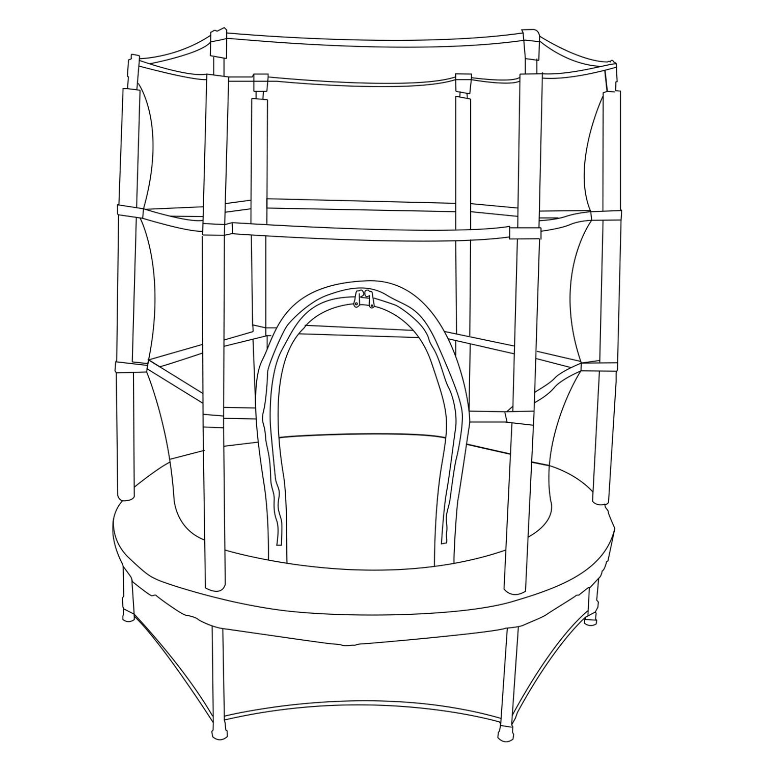 Cama Elástica Para Niños Outdoor Toys Happy Jump Blue Ø140x160 Cm Trampolín Infantil Con Red De Seguridad