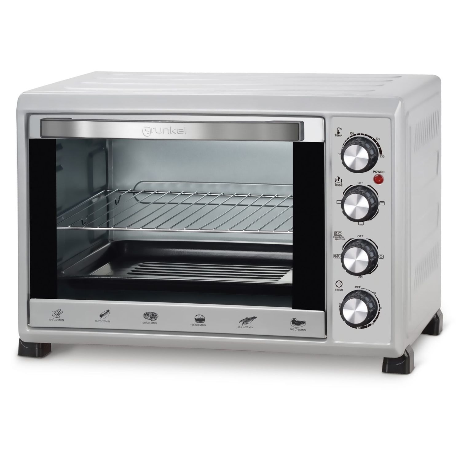 Horno Eléctrico Multifunción De Sobremesa  De 38l - Hr-38silver - 2000w - Gris