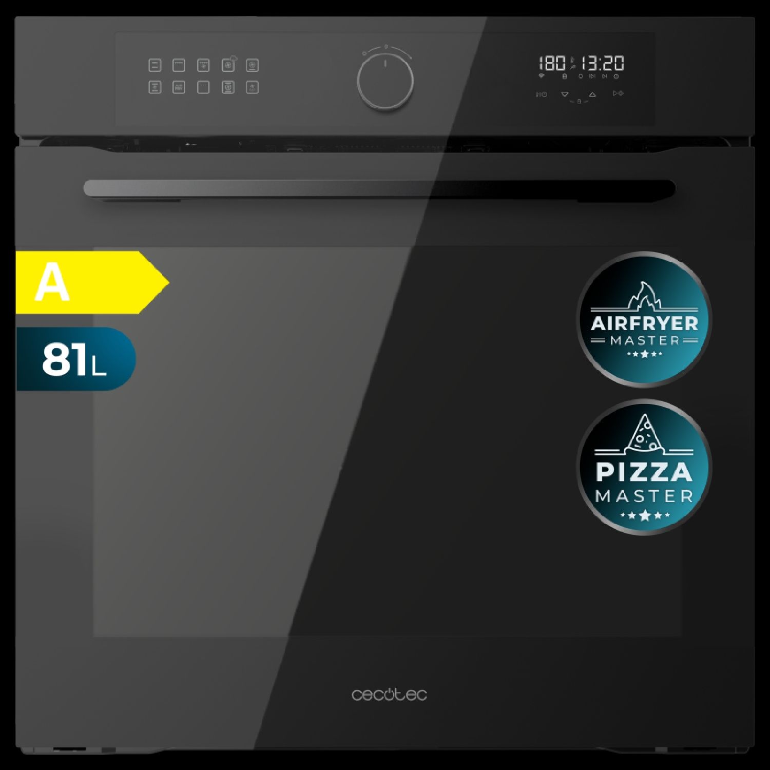 Horno Integrable Airfryer Glass Black De 81l De Capacidad, 11 Funciones Con Airfryer Master, Pizza Master, Steam Asisst, Steam E