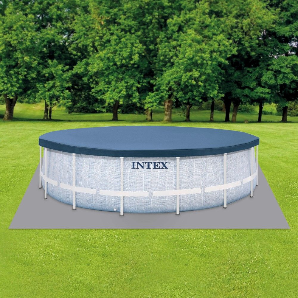 Piscina Desmontable Tubular Circular Pvc 488x122cm Gris Intex Con Depuradora