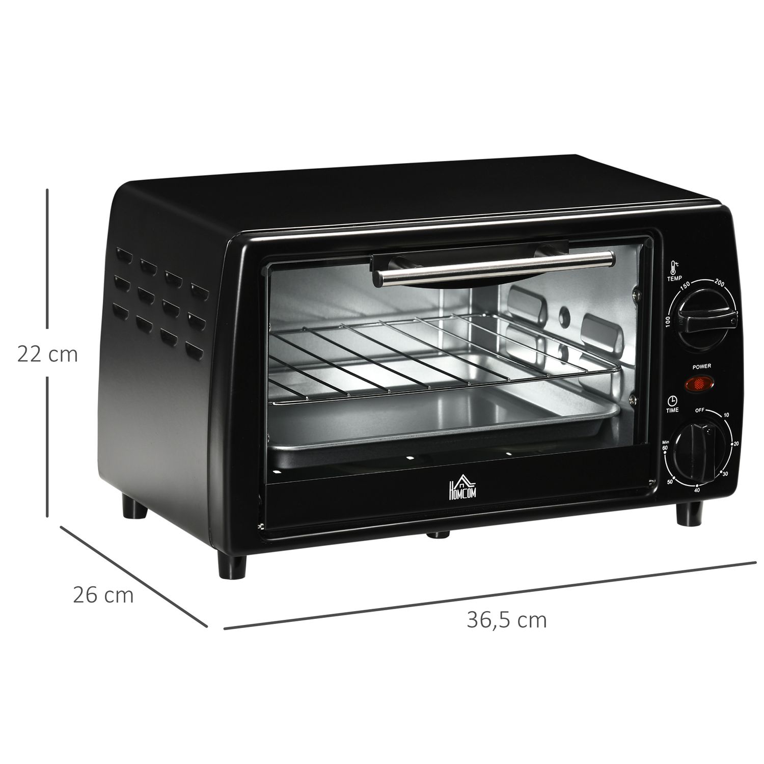 Horno Eléctrico Sobremesa 10 L 750w Con Temperatura Hasta 230 ℃homcom