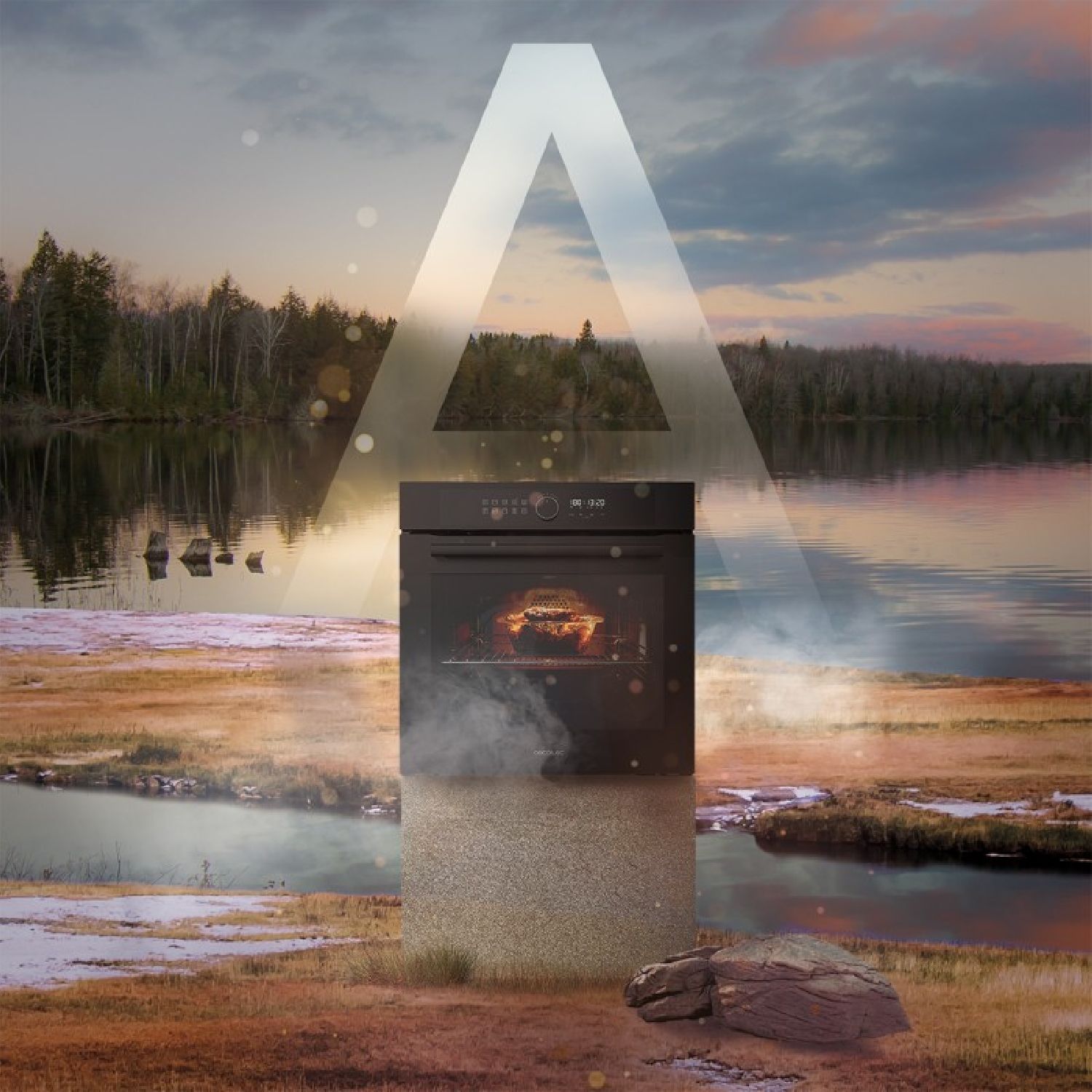 Horno Integrable Airfryer Glass Black De 81l De Capacidad, 11 Funciones Con Airfryer Master, Pizza Master, Steam Asisst, Steam E