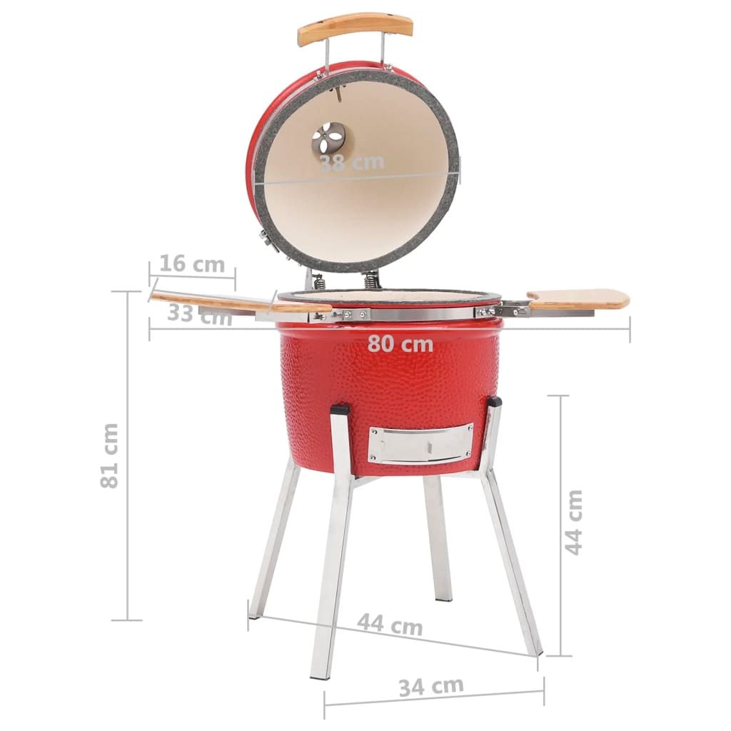 Barbacoa Ahumadora Kamado De Cerámica 81 Cm Vidaxl