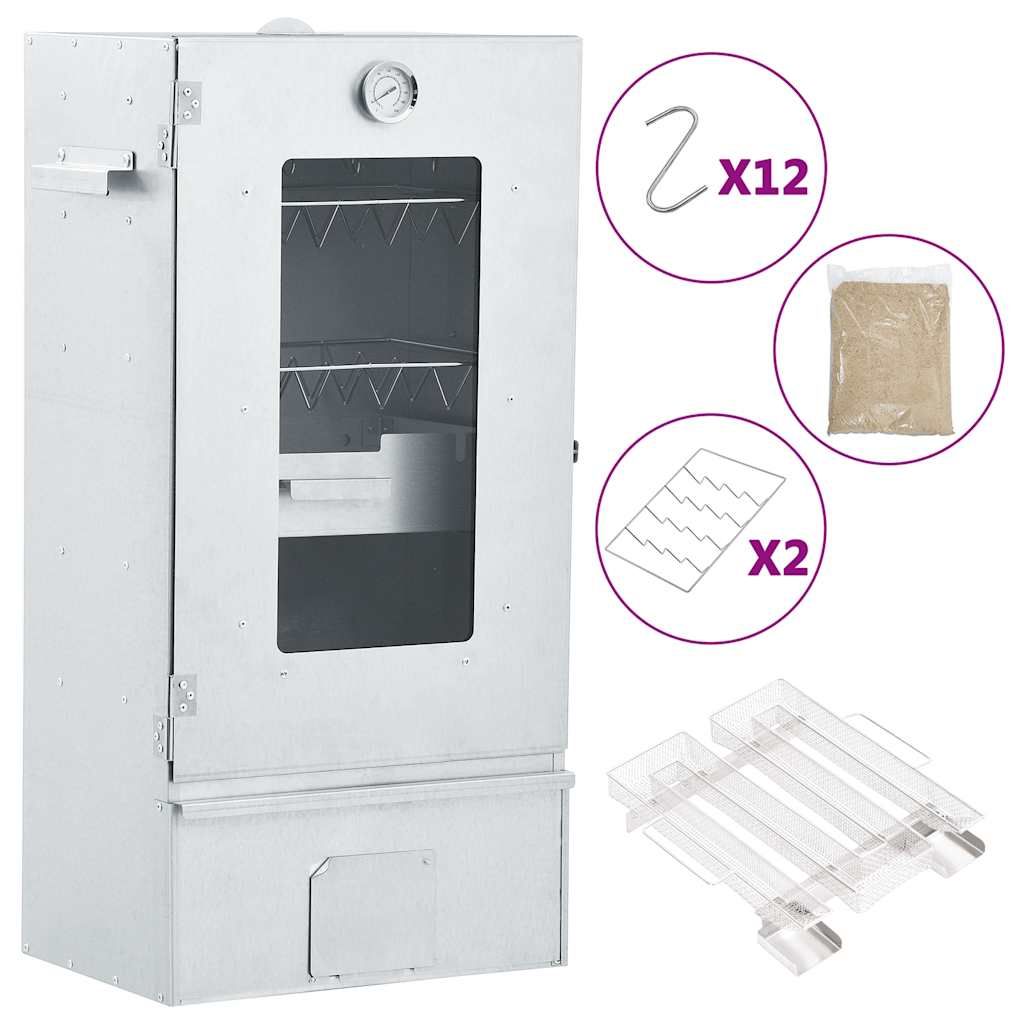 Horno Ahumador De Bbq Con Generador Humo Frío Acero Galvanizado Vidaxl