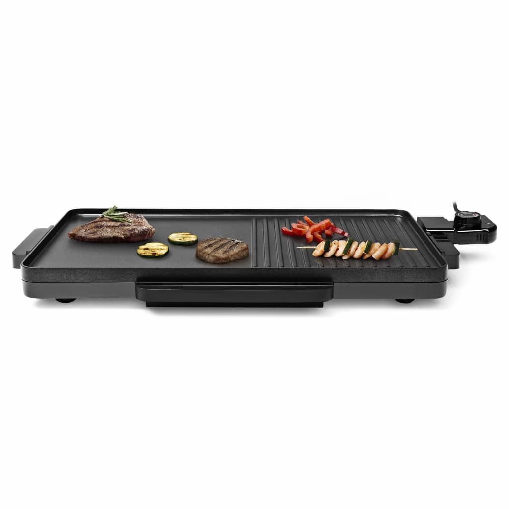 Plancha Parrilla Eléctrica Cocina 2 En 1 2000 W Negra 49x27 Cm Tristar