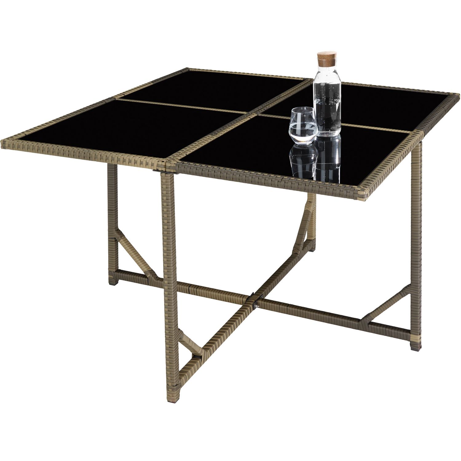 Conjunto De Ratán Bilbao 4+4+1 Funda Protectora - Natural