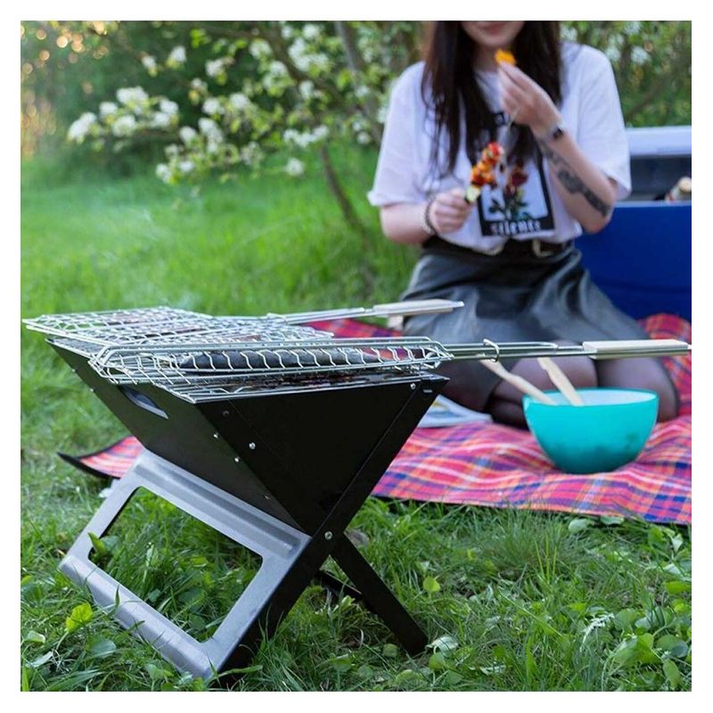 Parrilla Para Asar Pescado En Barbacoa 71x14cm Parrillera Individual