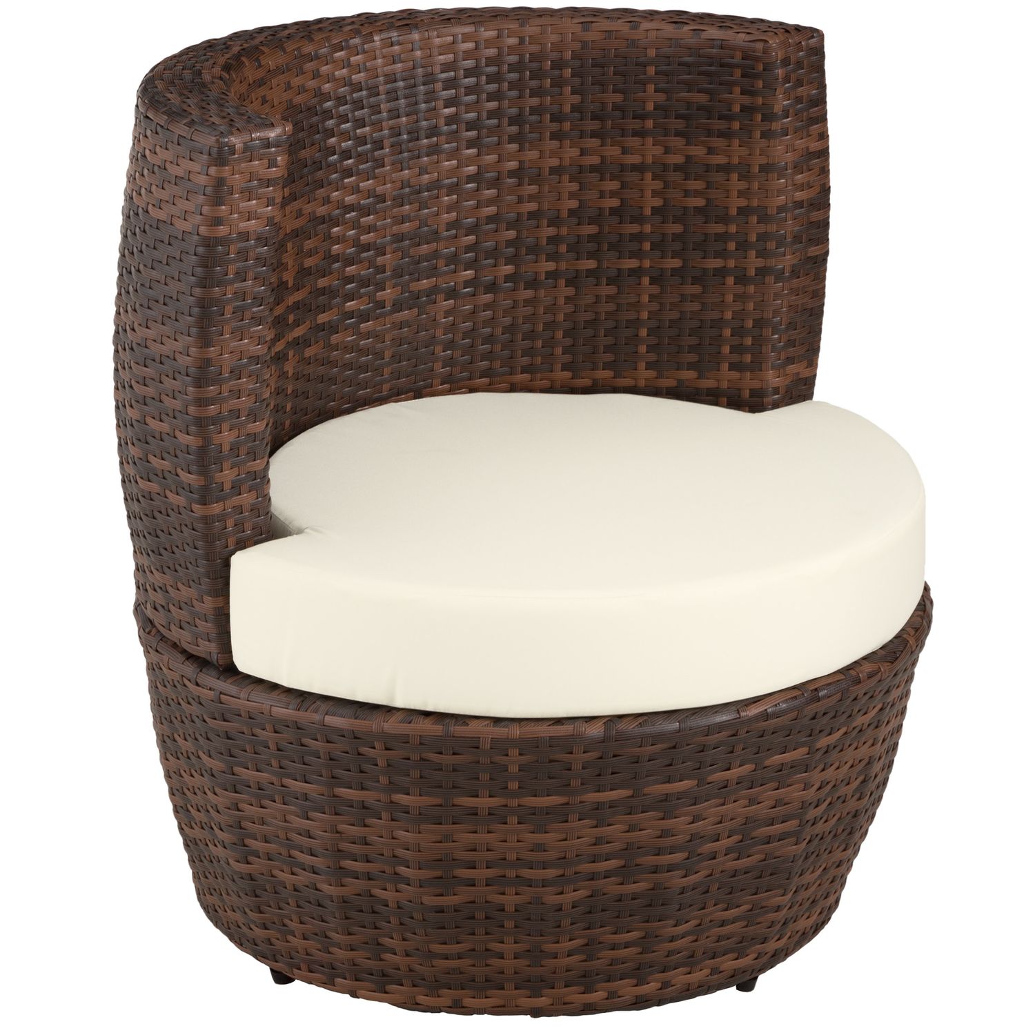 Conjunto De Ratán Y Aluminio Nizza - Negro/marrón