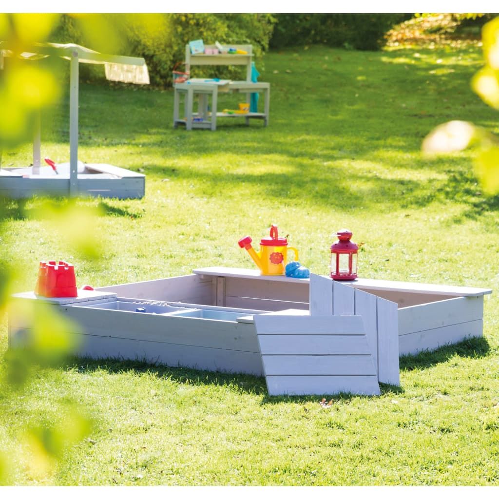 Arenero De Jardín Con Bandeja De Juegos Gris Roba