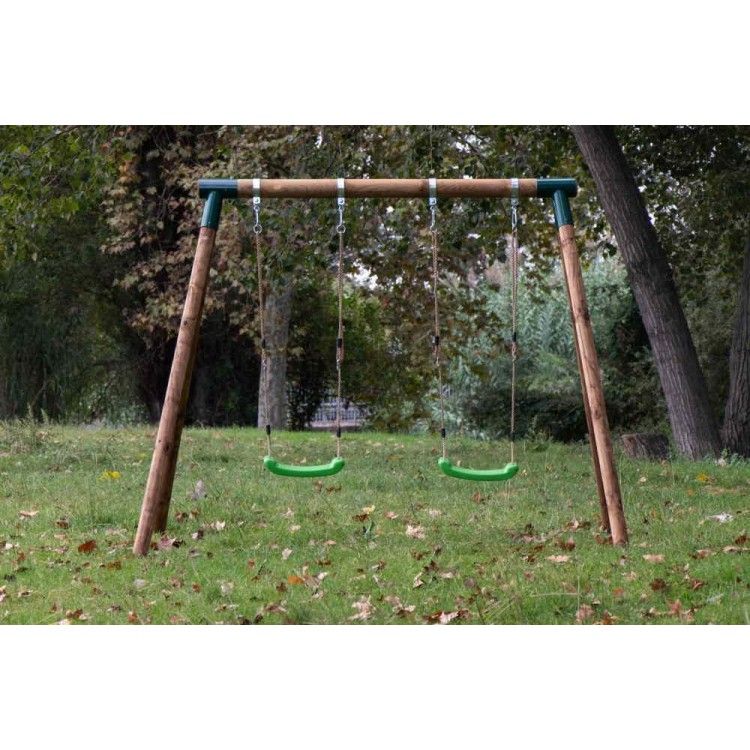 Columpio Doble De Madera Redonda Masgames Kadi L